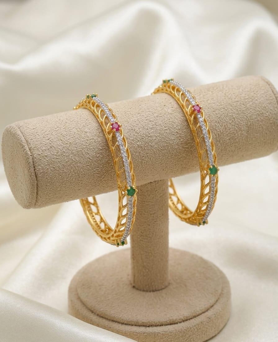 Ruby & Emerald Luxe AD Bangles