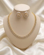 Golden Luxe Sleek AD Necklace Set