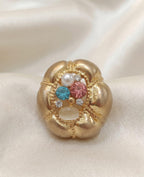 Multicolour Pearl & Crystal Statement Studs