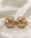 Multicolour Pearl & Crystal Statement Studs