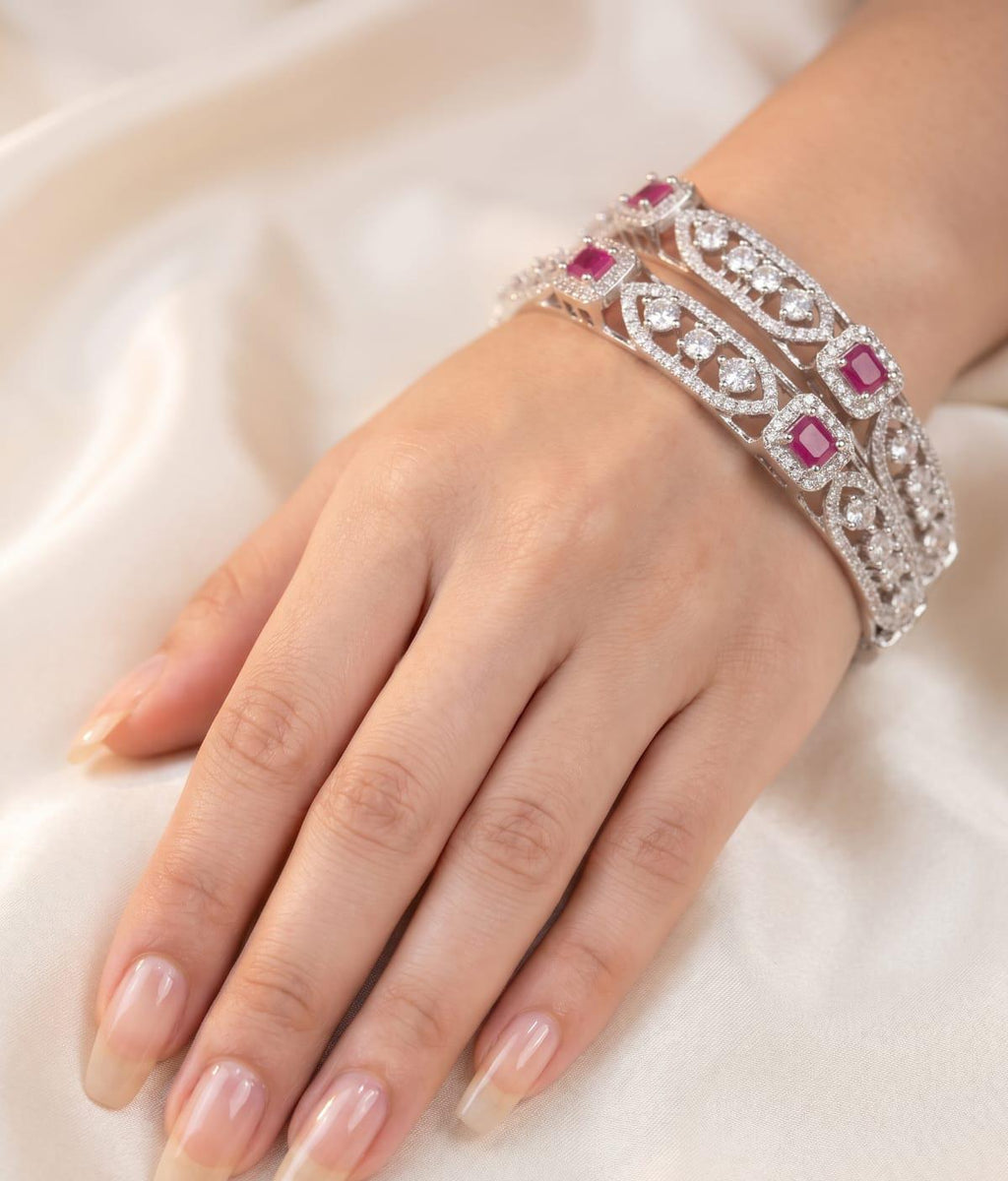 Rani Pink American Diamond Bangles