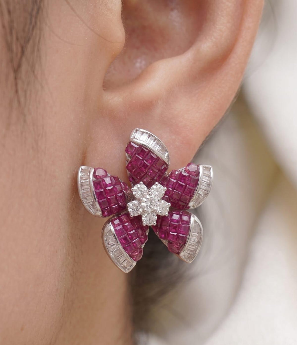 Ruby Radiance American Diamond Studs