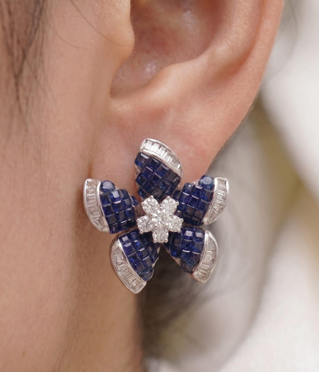 Royal Blue American Diamond Studs