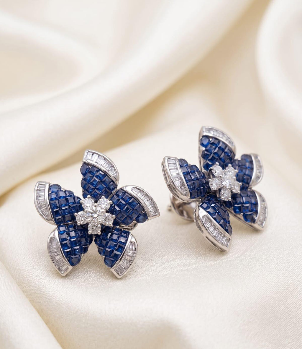 Royal Blue American Diamond Studs
