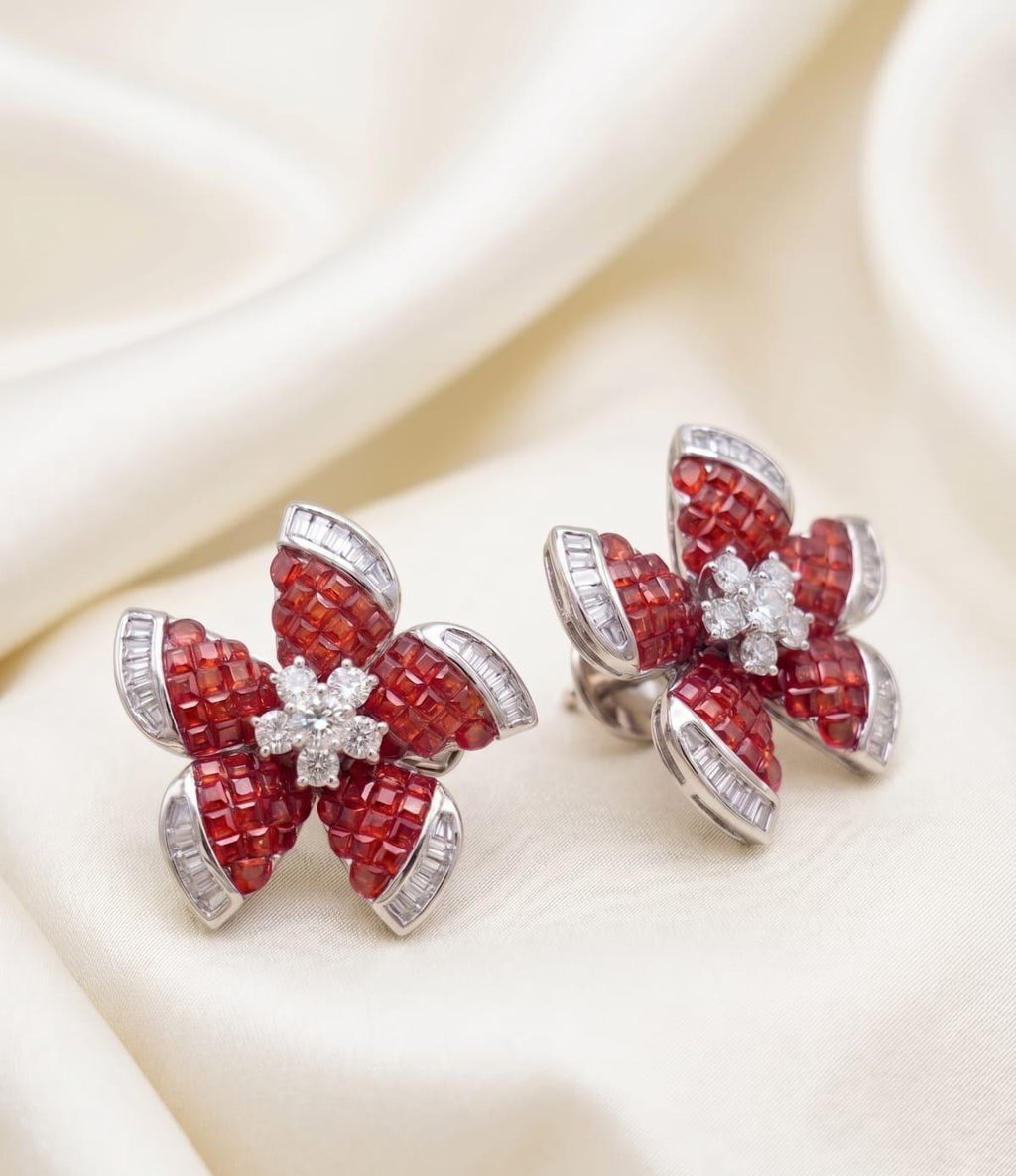 Rust Orange American Diamond Studs