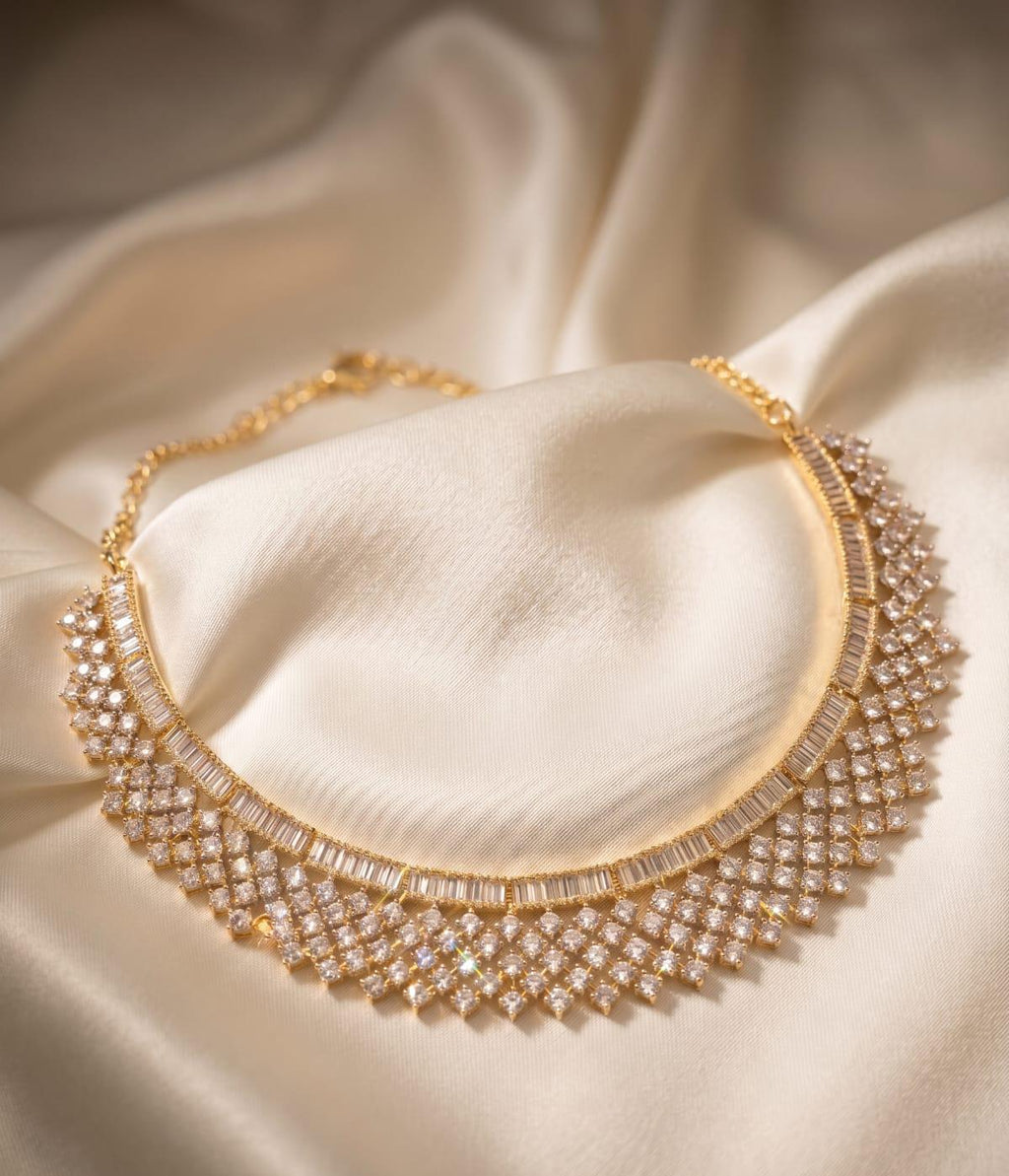 Diamond Cascade Necklace Set