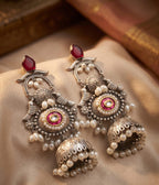 Lightweight Royal Silver Replica Jhumkis