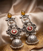 Lightweight Royal Silver Replica Jhumkis