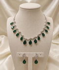 Emerald Cascade AD Necklace Set