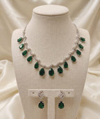 Emerald Cascade AD Necklace Set