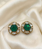 Classic Green Doublet Kundan Studs