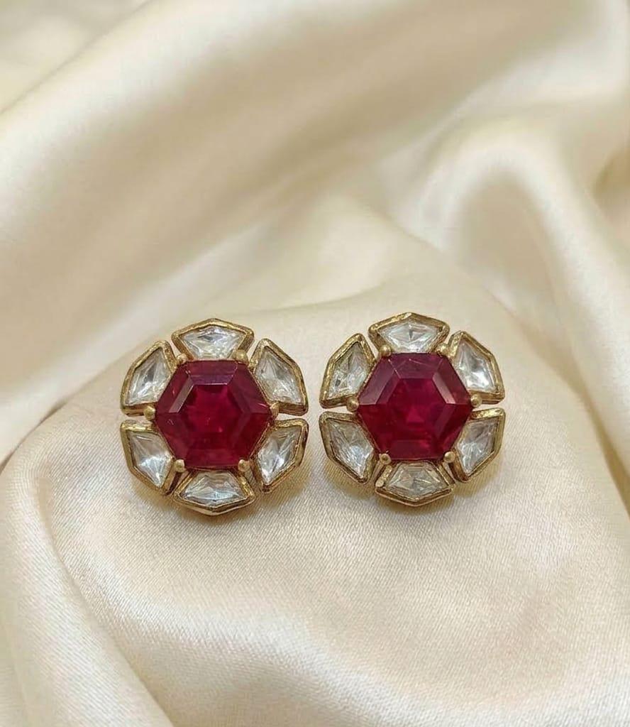 Classic Green Doublet Kundan Studs