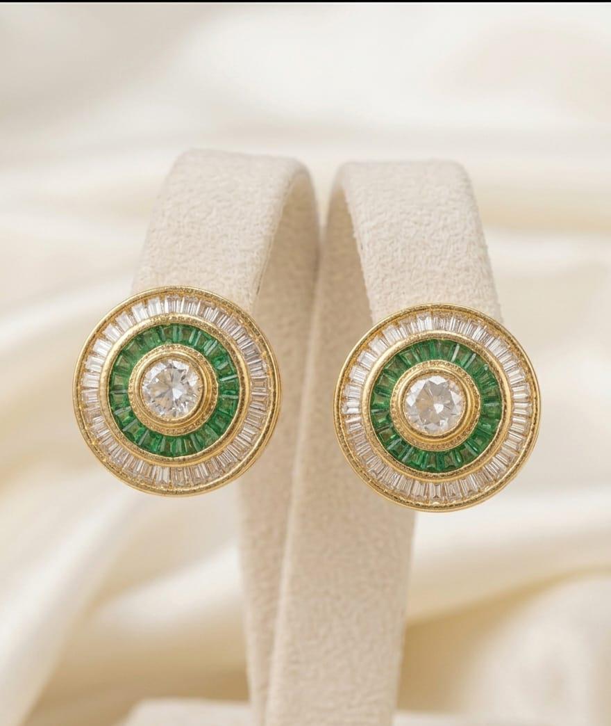 Premium 18 Carat Emerald Baguette Hasli Set