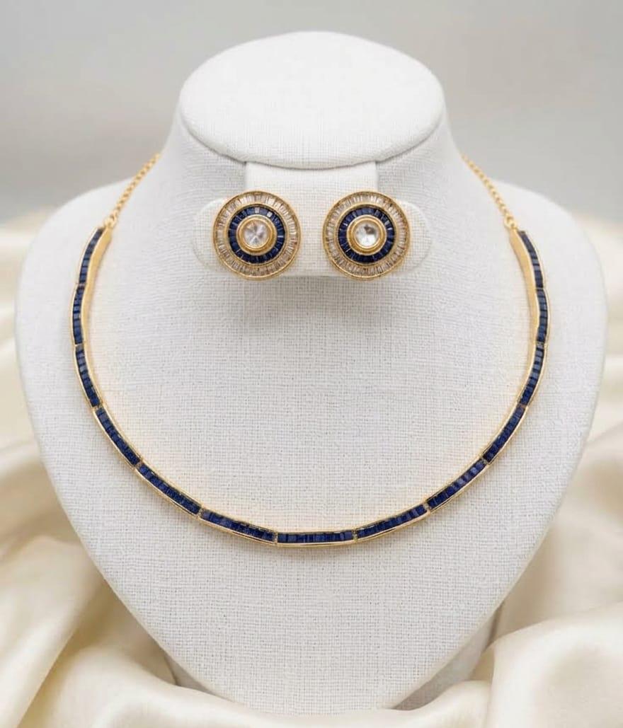 Premium 18 Carat Sapphire Baguette Hasli Set