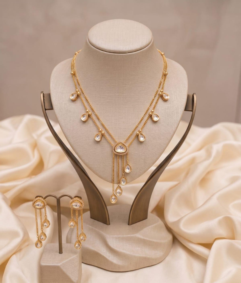 Premium Carat Polish Moissanite Kundan Set