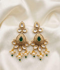AC Kundan Emerald Statement Earrings