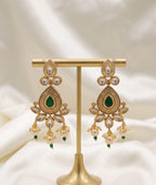AC Kundan Emerald Statement Earrings