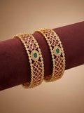Ruby & Emerald Sparkle American Diamond Bangles
