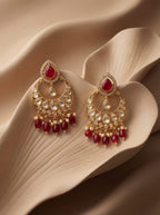 Ruby Glow Chandbali Kundan Earrings