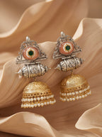 Heritage Dual-Tone Silver Replica Jhumka