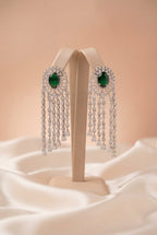 Emerald Cascade American Diamond Earrings