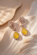 Golden Aura American Diamond Earrings