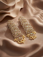 Regal Silver Replica Dual-Tone Monalisa American Diamond Earrings