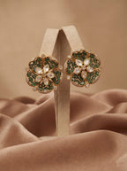 Royal Emerald Bloom Kundan & AD Studs