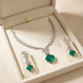 Regal Emerald Luxe American Diamond Necklace Set