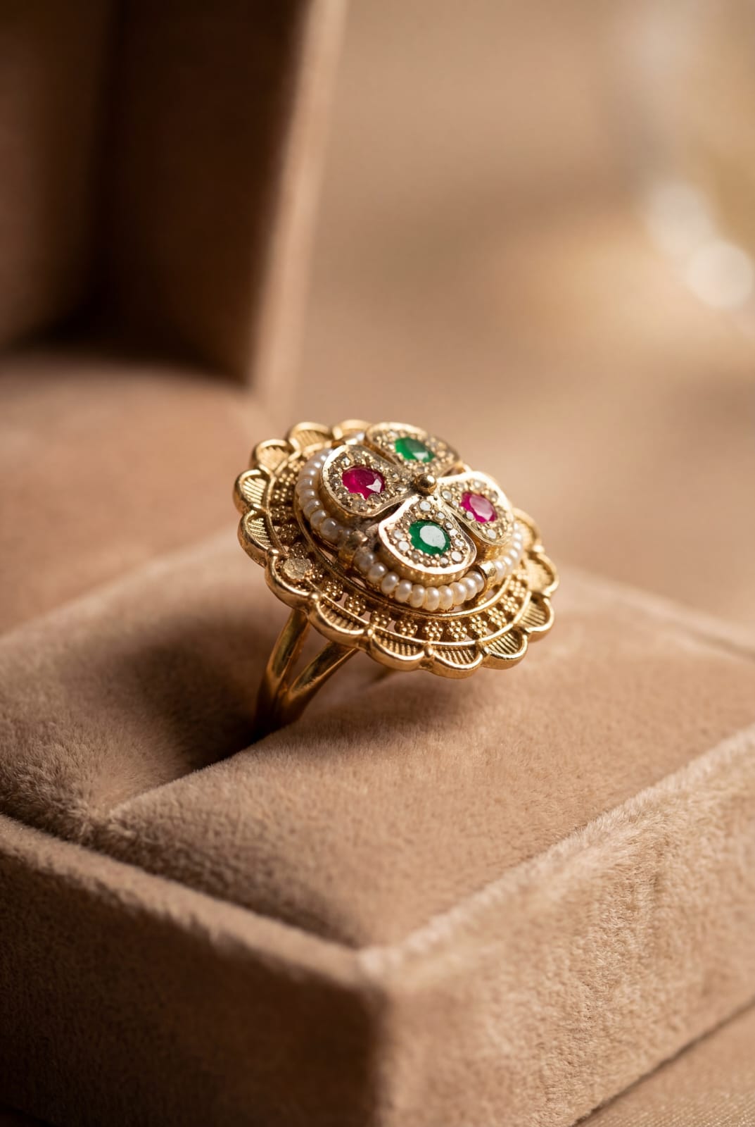 Heritage Gold-Plated American Diamond Finger Rings