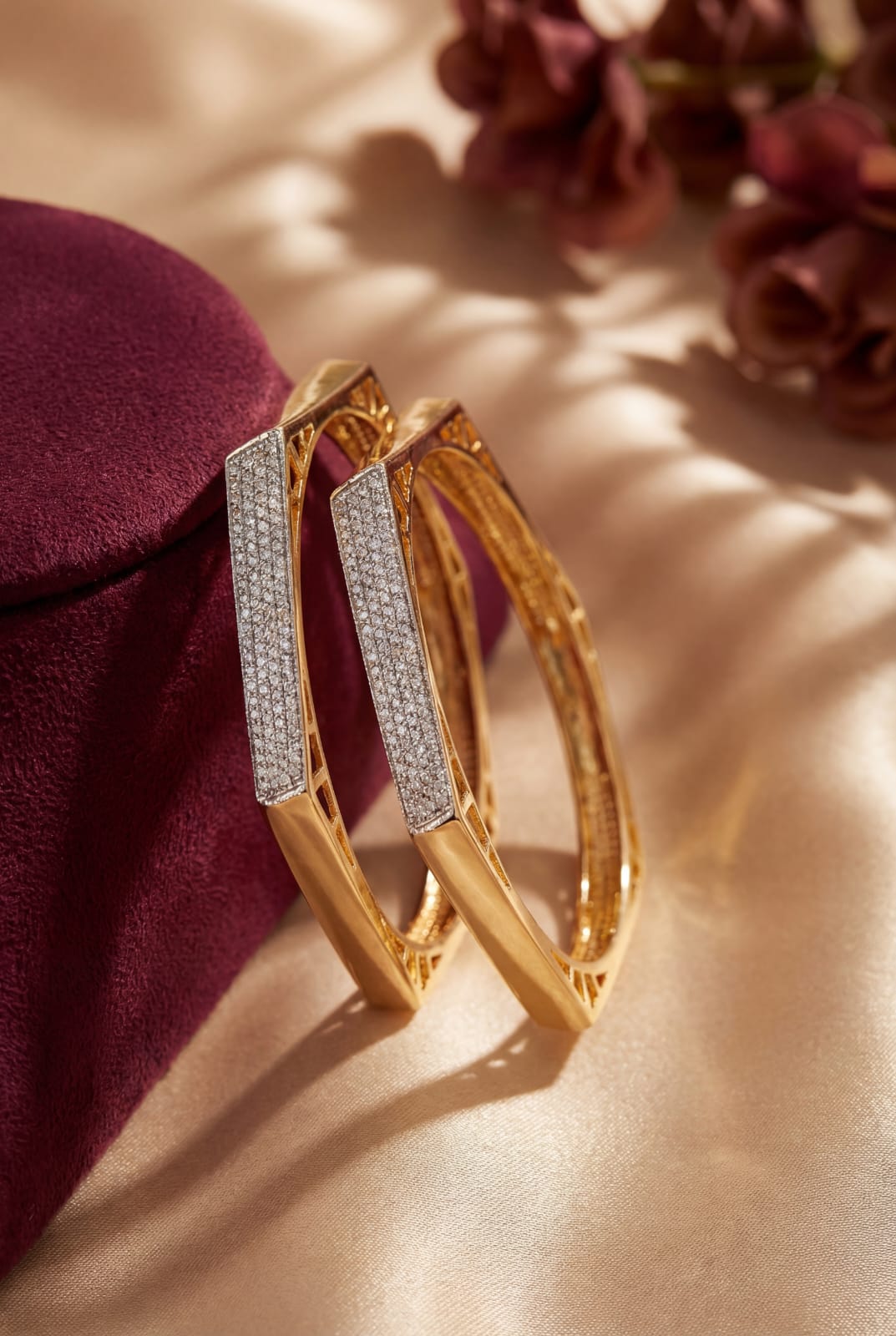 Golden Luxe American Diamond Bangles