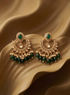 Emerald Grace Chandbali Kundan Earrings