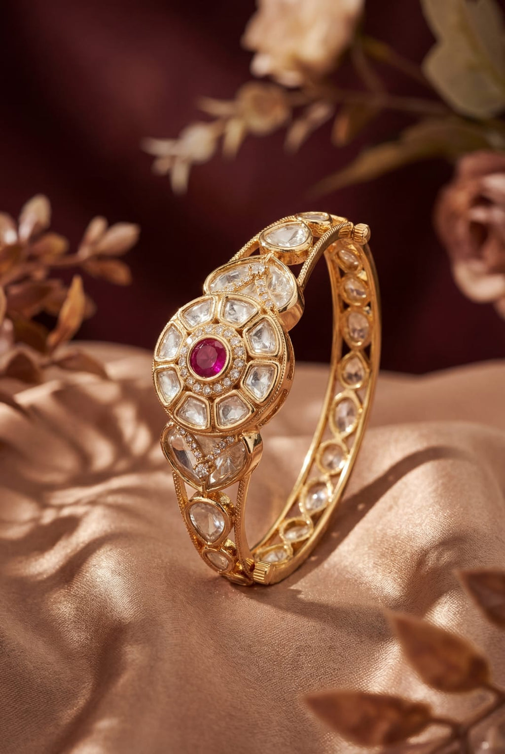 Royal Monssonite Kundan Bracelet