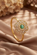 Emerald Bloom Kundan Adjustable Bracelet