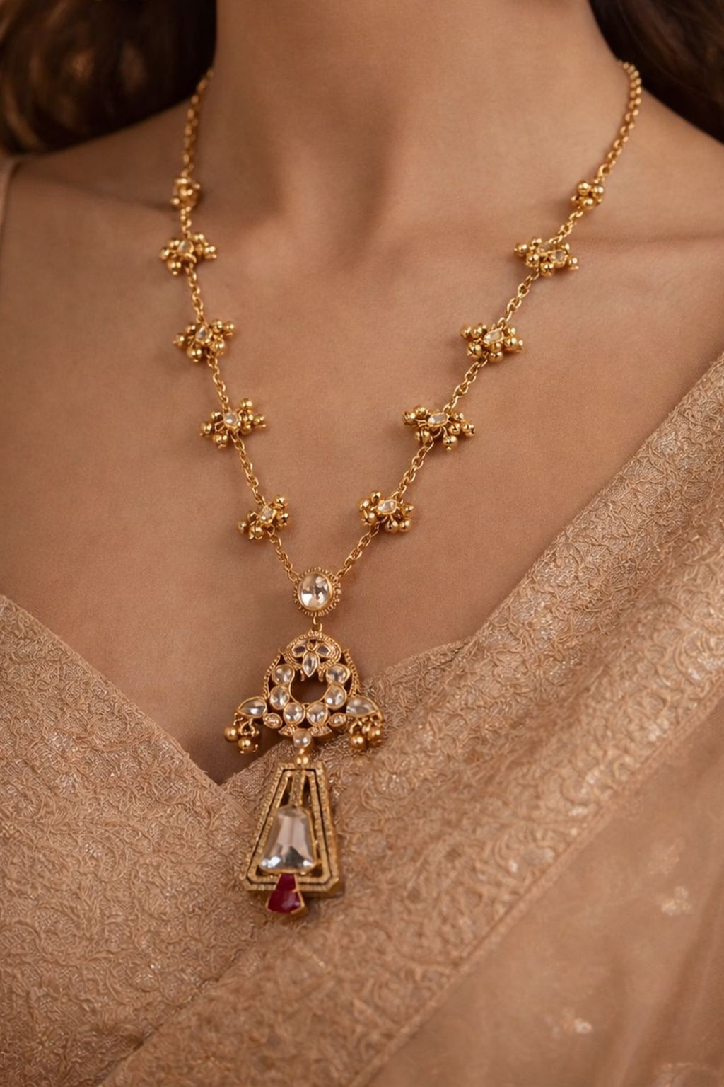 Tyaani-Inspired Kundan Set with Real Ghungroos