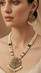 Maharani Punchmukhi Ganapati Dual-Tone Kundan Necklace Set