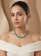 Emerald Glow American Diamond Necklace Set