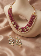 Royal Polki Kundan Ruby–Emerald Necklace Set