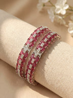 Ruby Grid American Diamond Bangles
