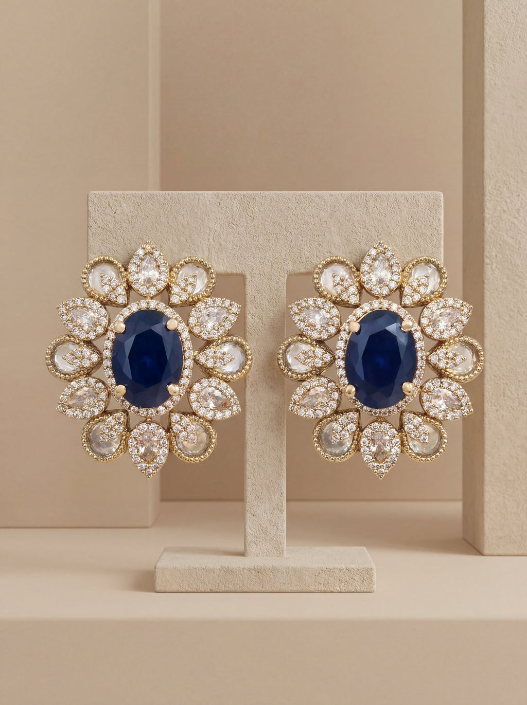 Victorian Elegance Blue Stone Studs