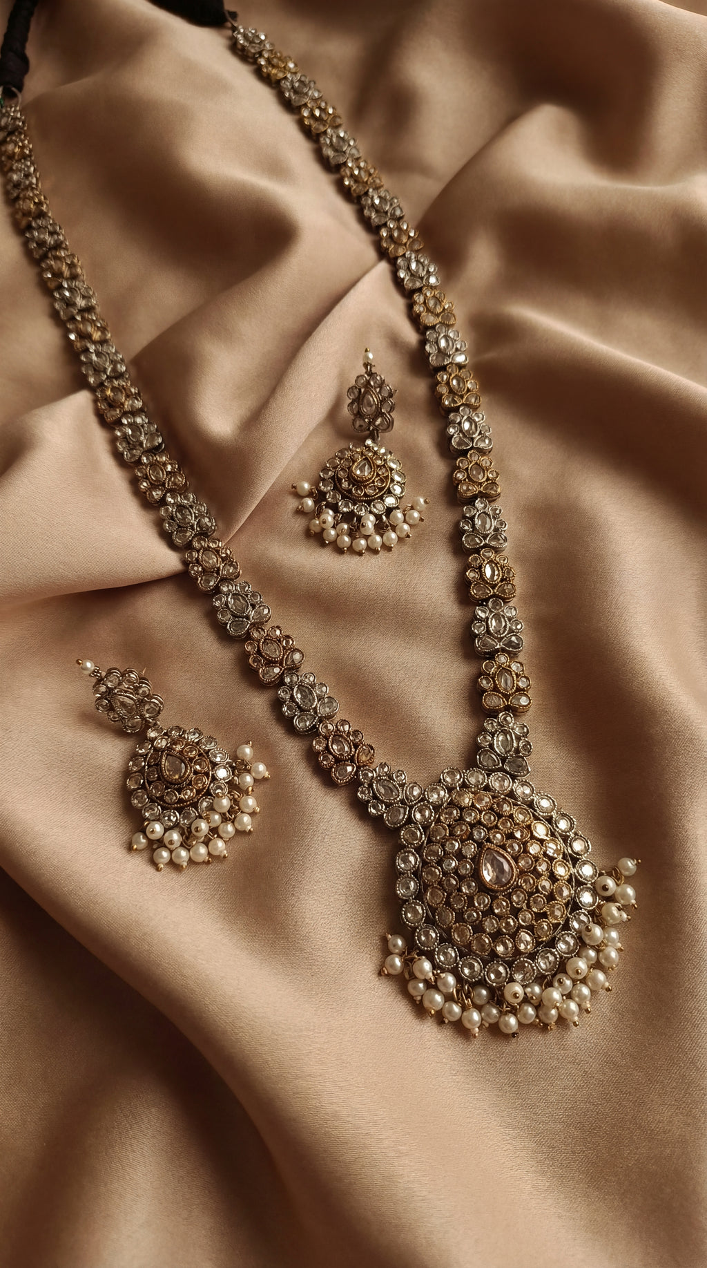 Dual-Tone Silver Replica Heirloom Necklace Set