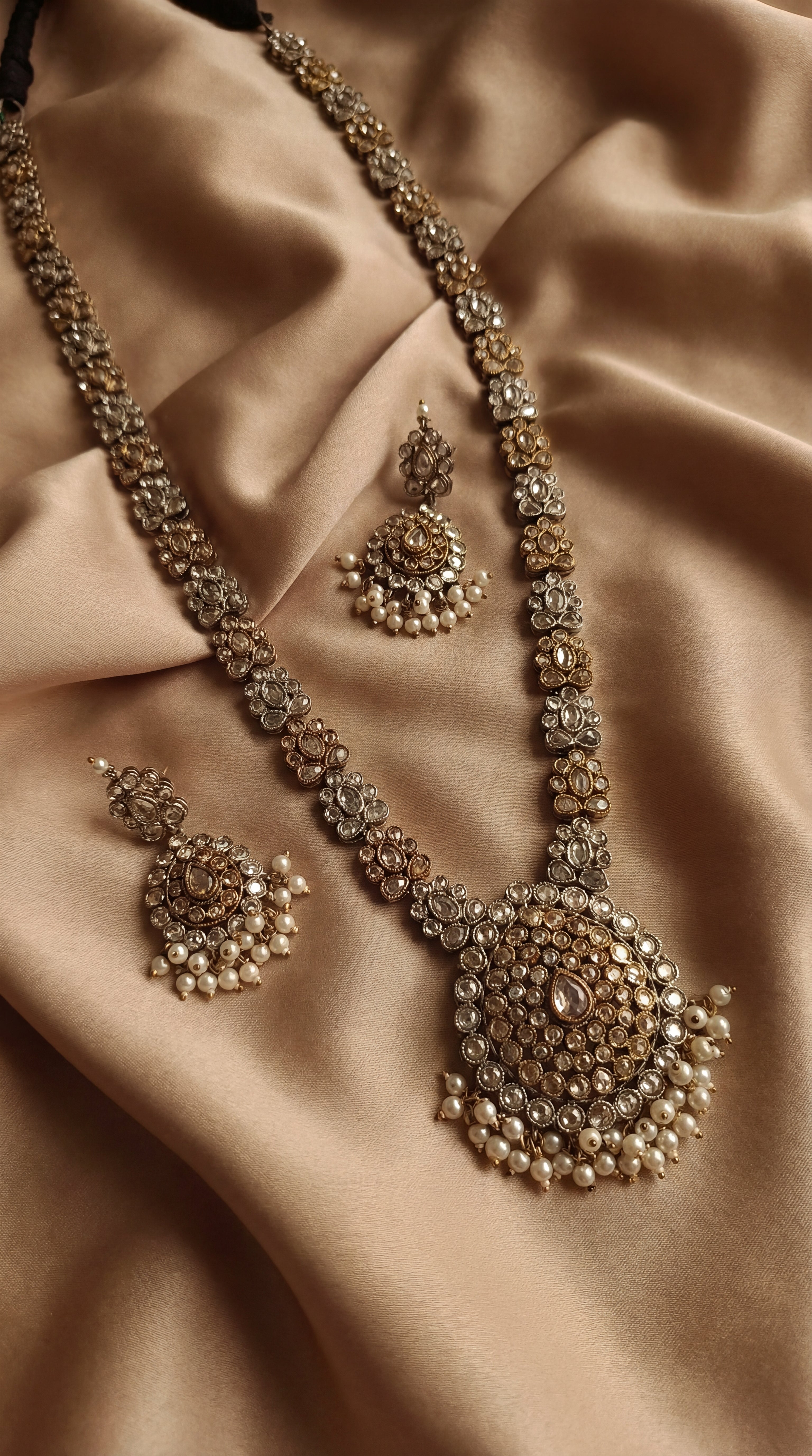 Dual-Tone Silver Replica Heirloom Necklace Set