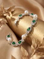 Emerald Pearl Grace Tennis Bracelet