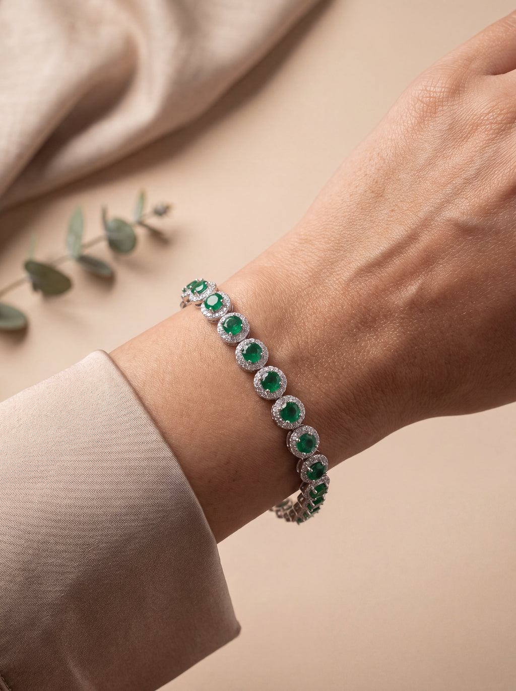 Imported Emerald Tennis Bracelet